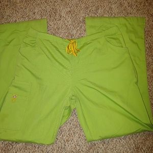 Wonderwink lime green scrub pants